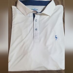 Tailorbyrd White Polo Shirt with Blue Accents